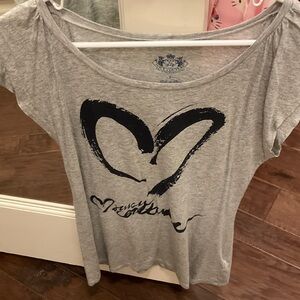 Juicy Couture Gray Heart Print Women's Top
